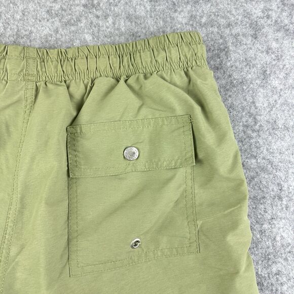 Bather Swim Trunks Shorts Mens Large Green Mesh Lined Beach Vacation Pockets - Picture 6 of 14